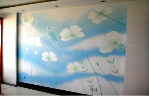  隆昌画墙绘怎么画好白云的蓬松感？