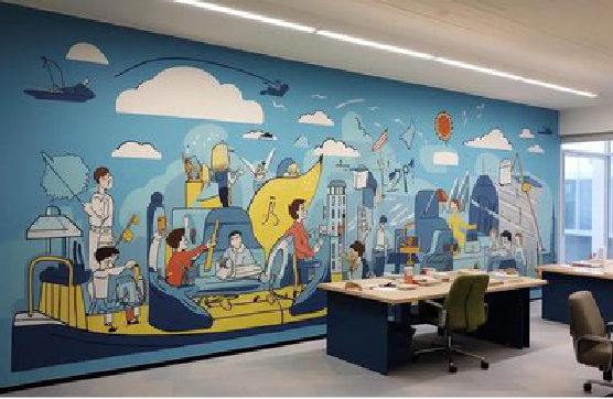  隆昌办公室墙绘的特点。