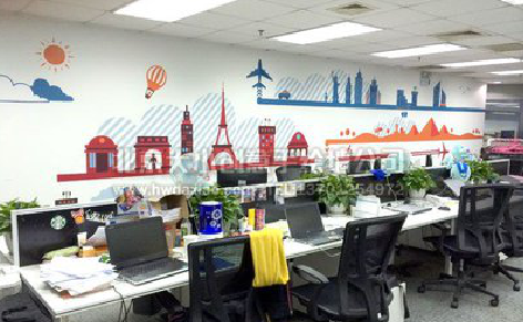  隆昌教你设计办公室墙绘的方法。